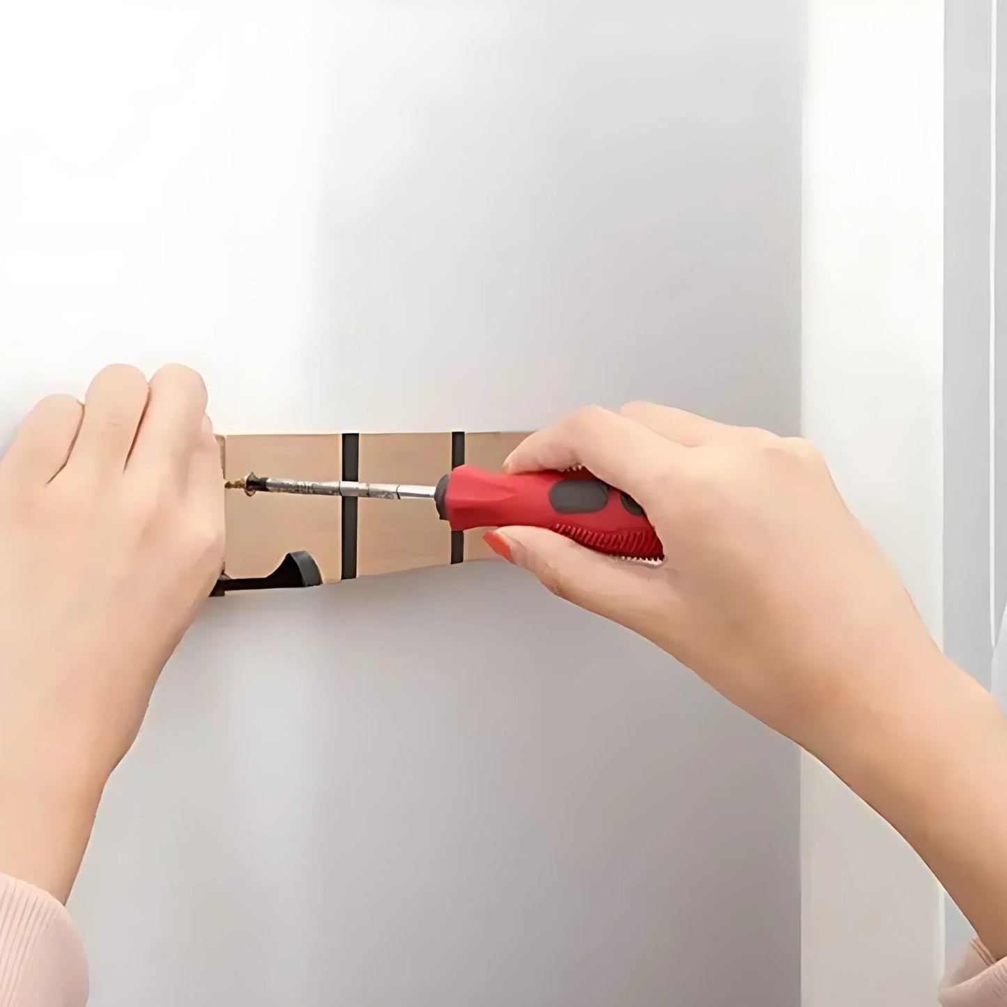 Bamboo Wall-Mounted Flip Hook Rack