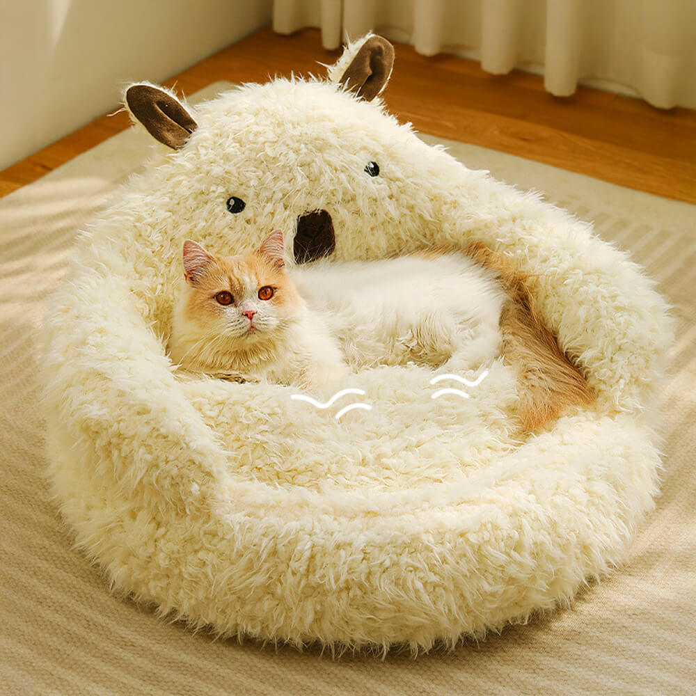Alpaca-Shaped Soft Warm Dog and Cat Bed