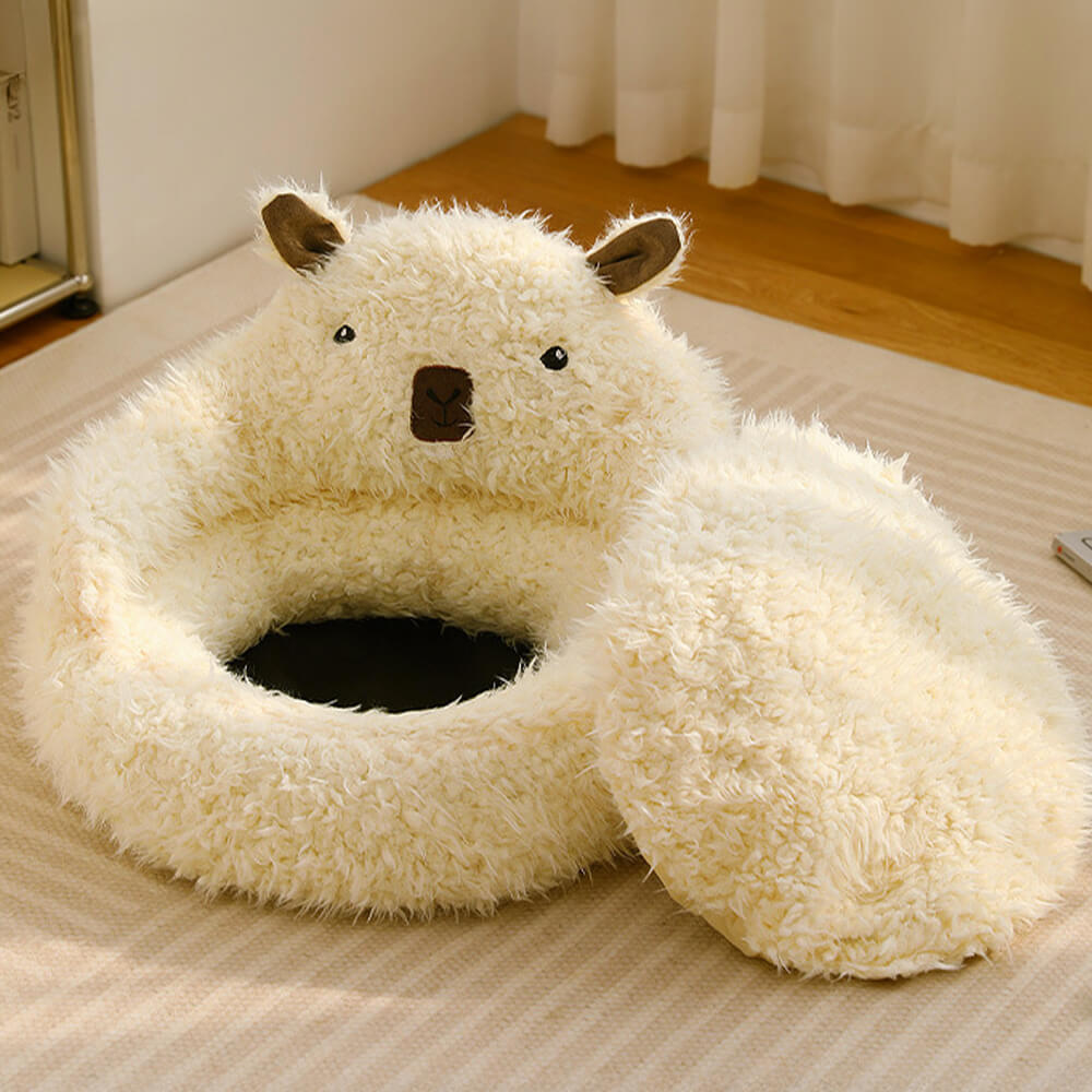 Alpaca-Shaped Soft Warm Dog and Cat Bed