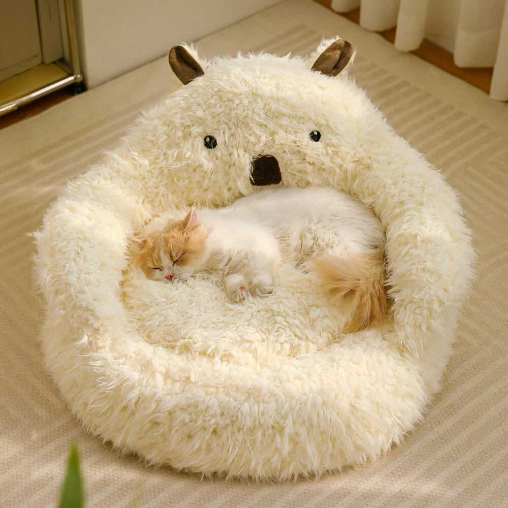Alpaca-Shaped Soft Warm Dog and Cat Bed