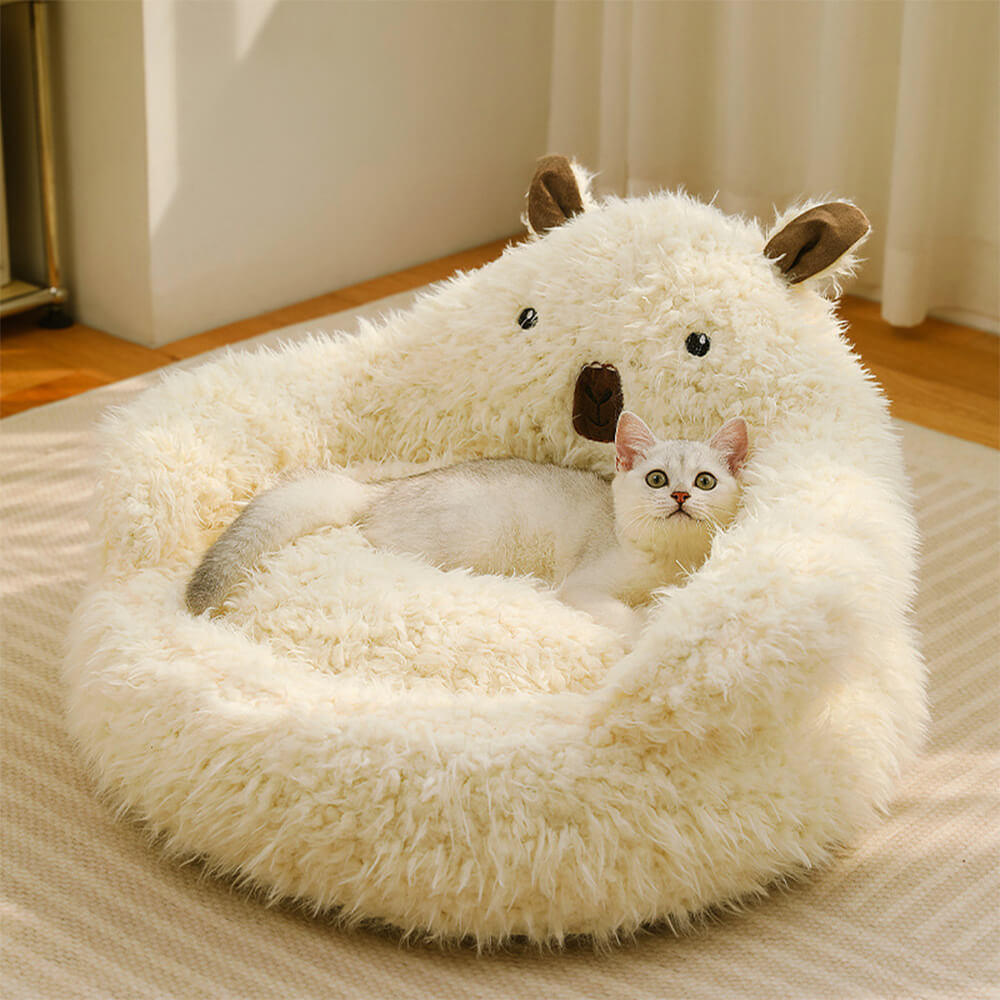 Alpaca-Shaped Soft Warm Dog and Cat Bed
