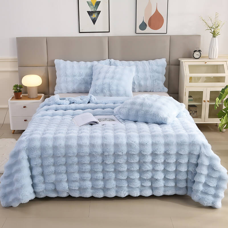 Premium Double Layer Thick Faux Rabbit Fur Blanket