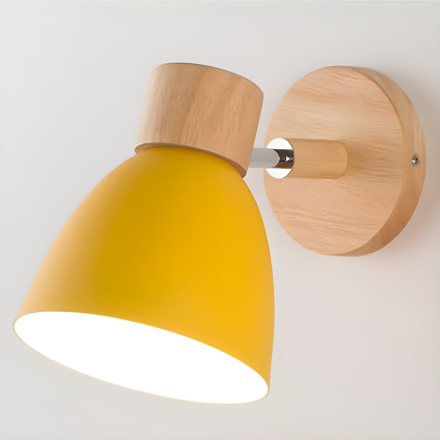 Wooden Nordic Wall Lamp with Adjustable Head and Integrated Switch