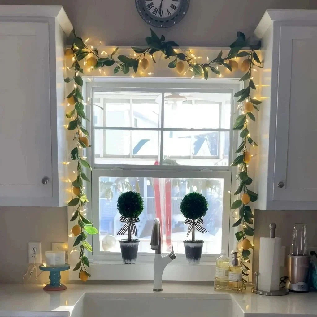 LED Decorative String Lights with Green Branches for Cozy Ambiance