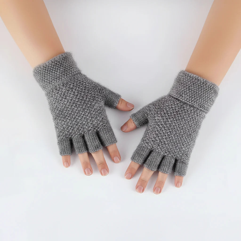 Thick Elastic Winter Fingerless Gloves for Men