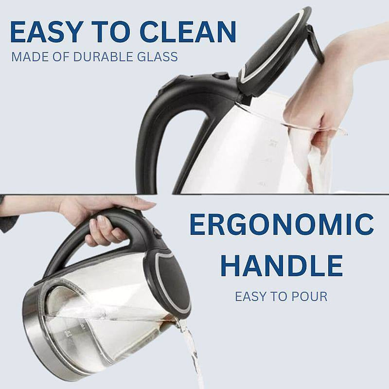 1.8L Cordless Electric Glass Kettle with LED Illumination