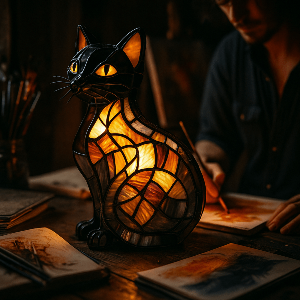 LED Cat Night Lamp with Soft Ambient Glow and Touch Control