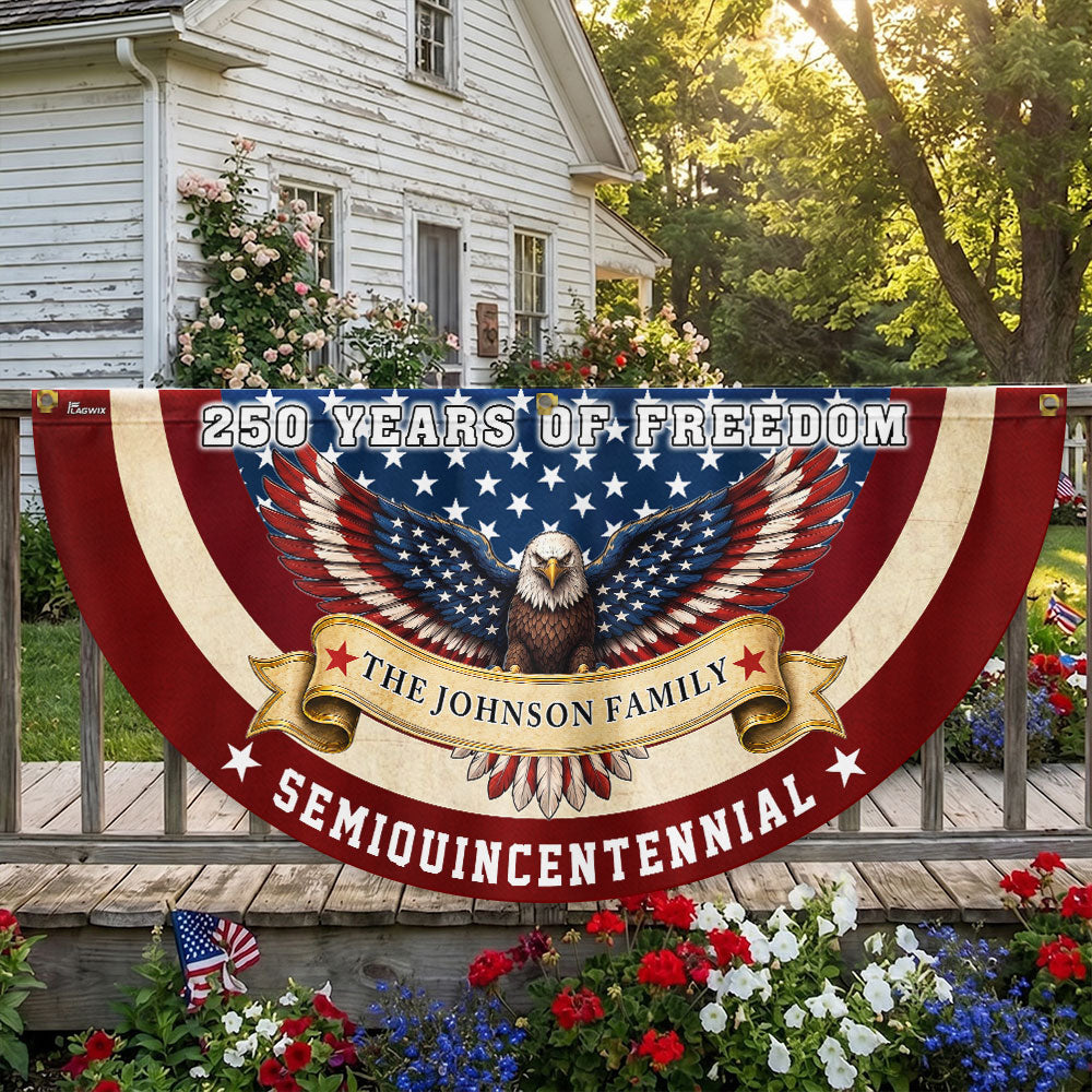 Personalized Patriotic Eagle Fan Flag for 250th Anniversary