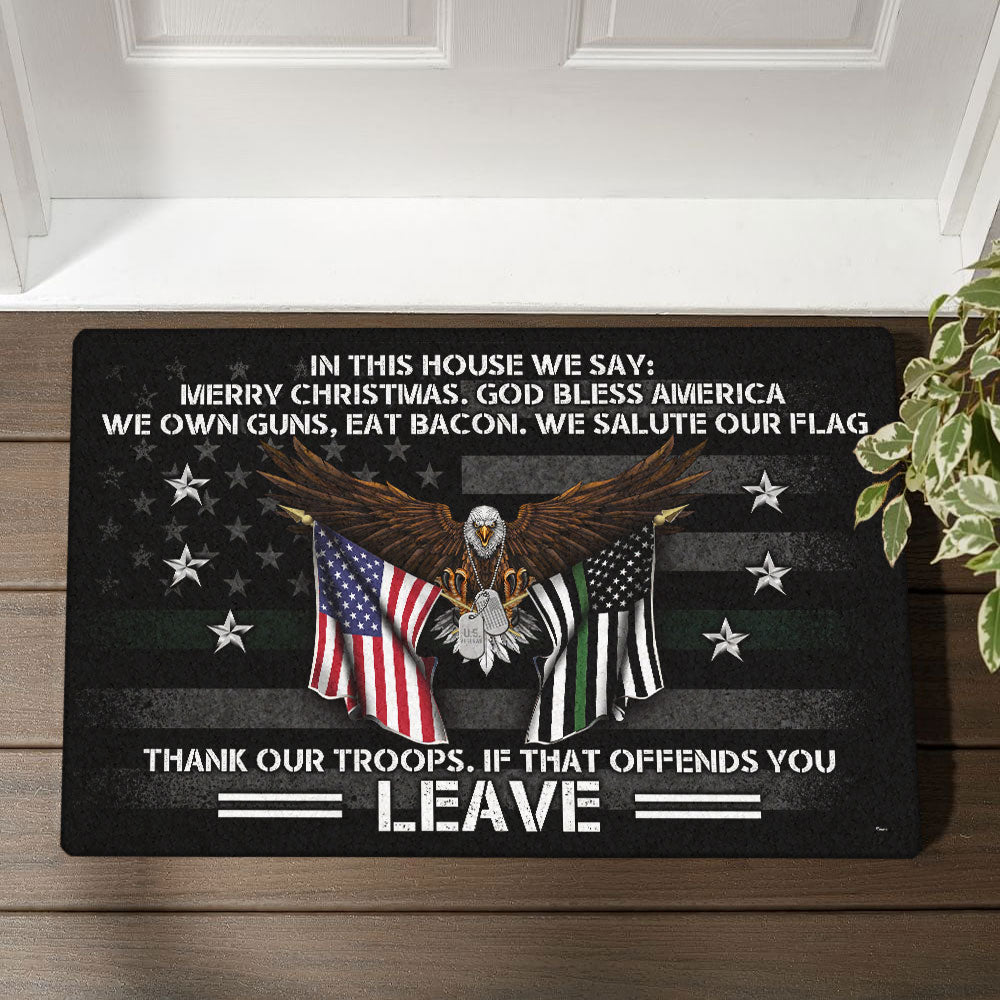 Patriotic Non-Slip Doormat Saluting Our Flag