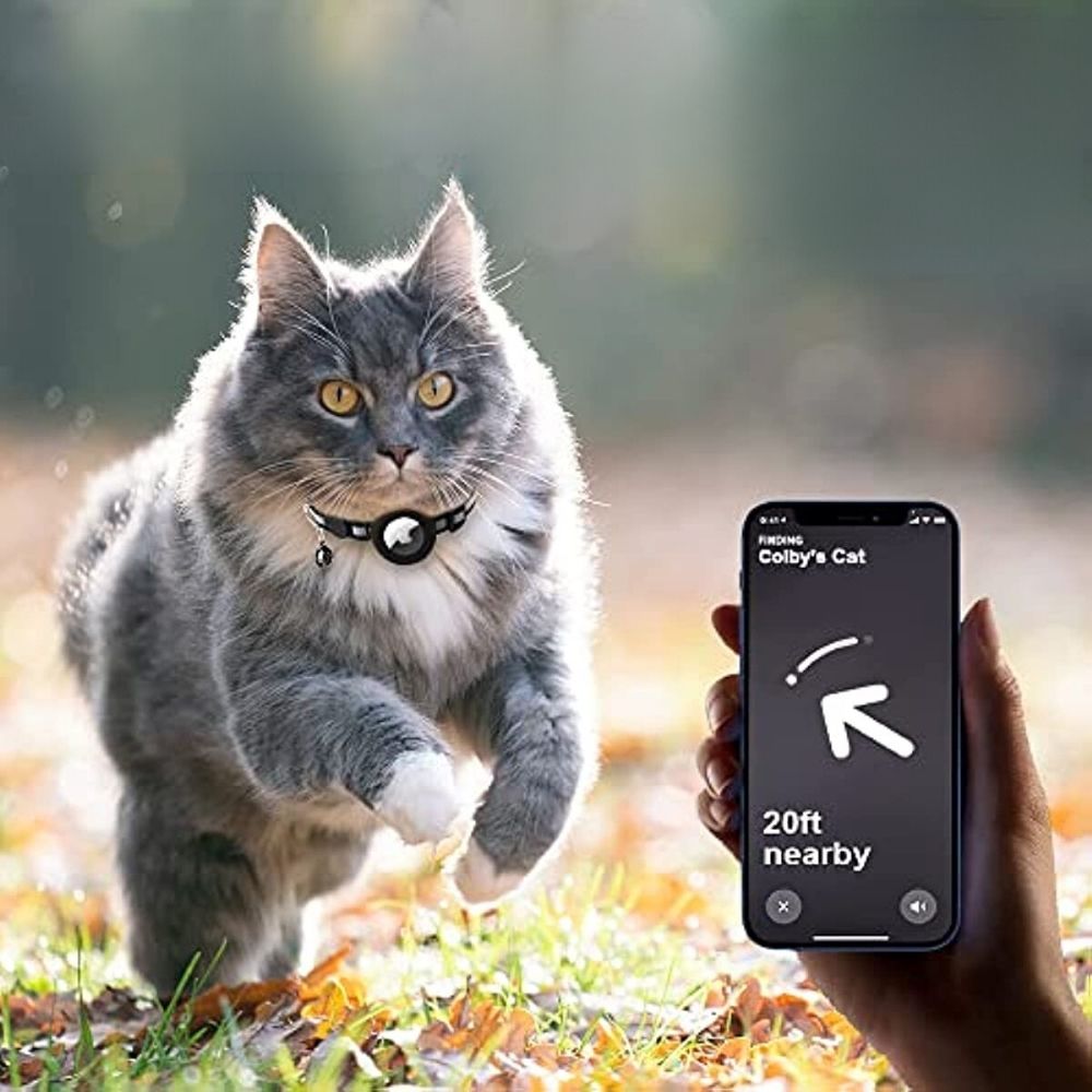 GPS Cat Tracker Collar with Quick Release and Reflective Nylon Design