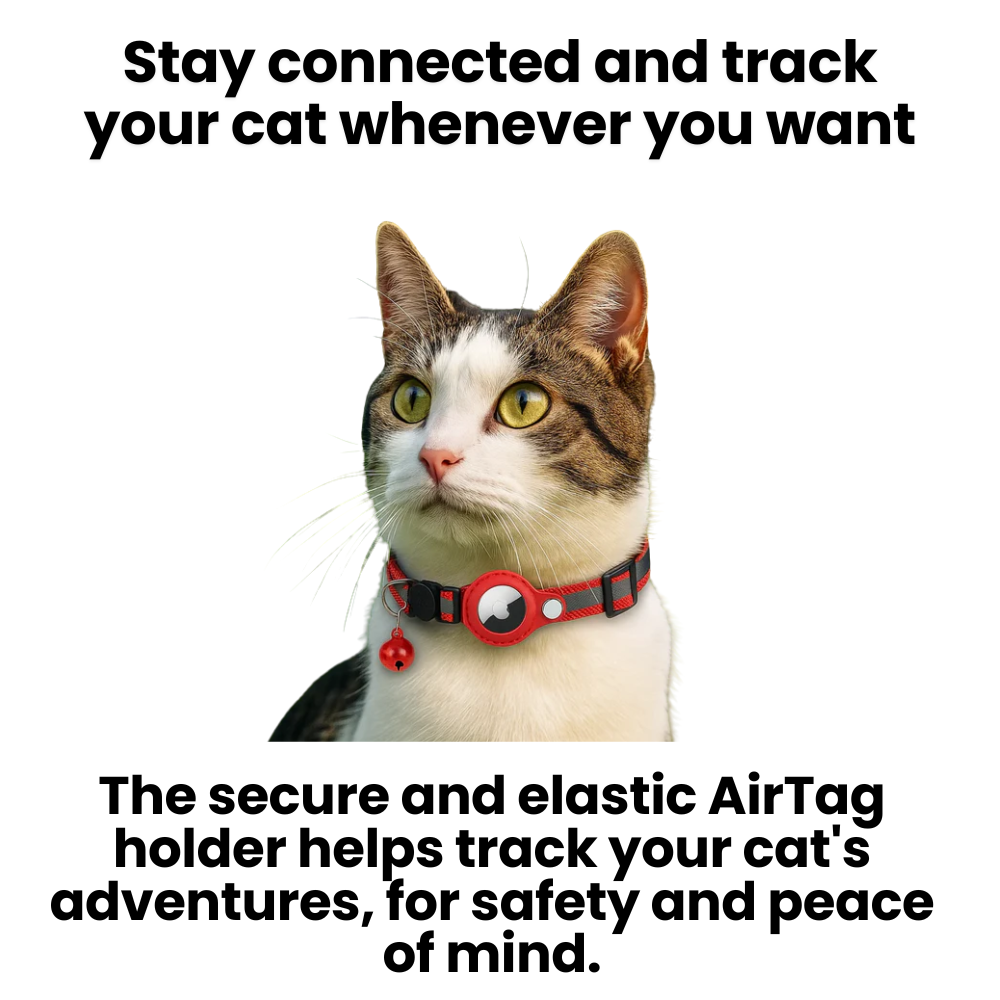 GPS Cat Tracker Collar with Quick Release and Reflective Nylon Design