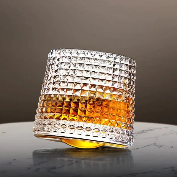 Rotating Geometric Crystal Whiskey Glasses - Set of 2