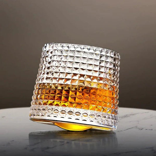 Rotating Geometric Crystal Whiskey Glasses - Set of 2