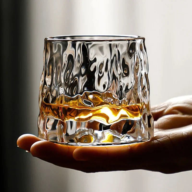 Rotating Geometric Crystal Whiskey Glasses - Set of 2