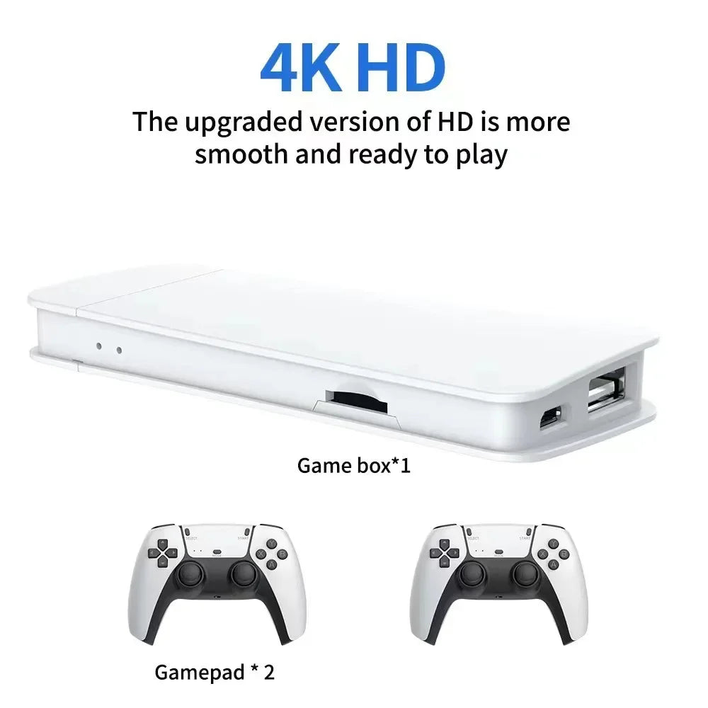 Wireless Retro HDMI Game Console with 20,000 Built-in Games and Dual Controllers