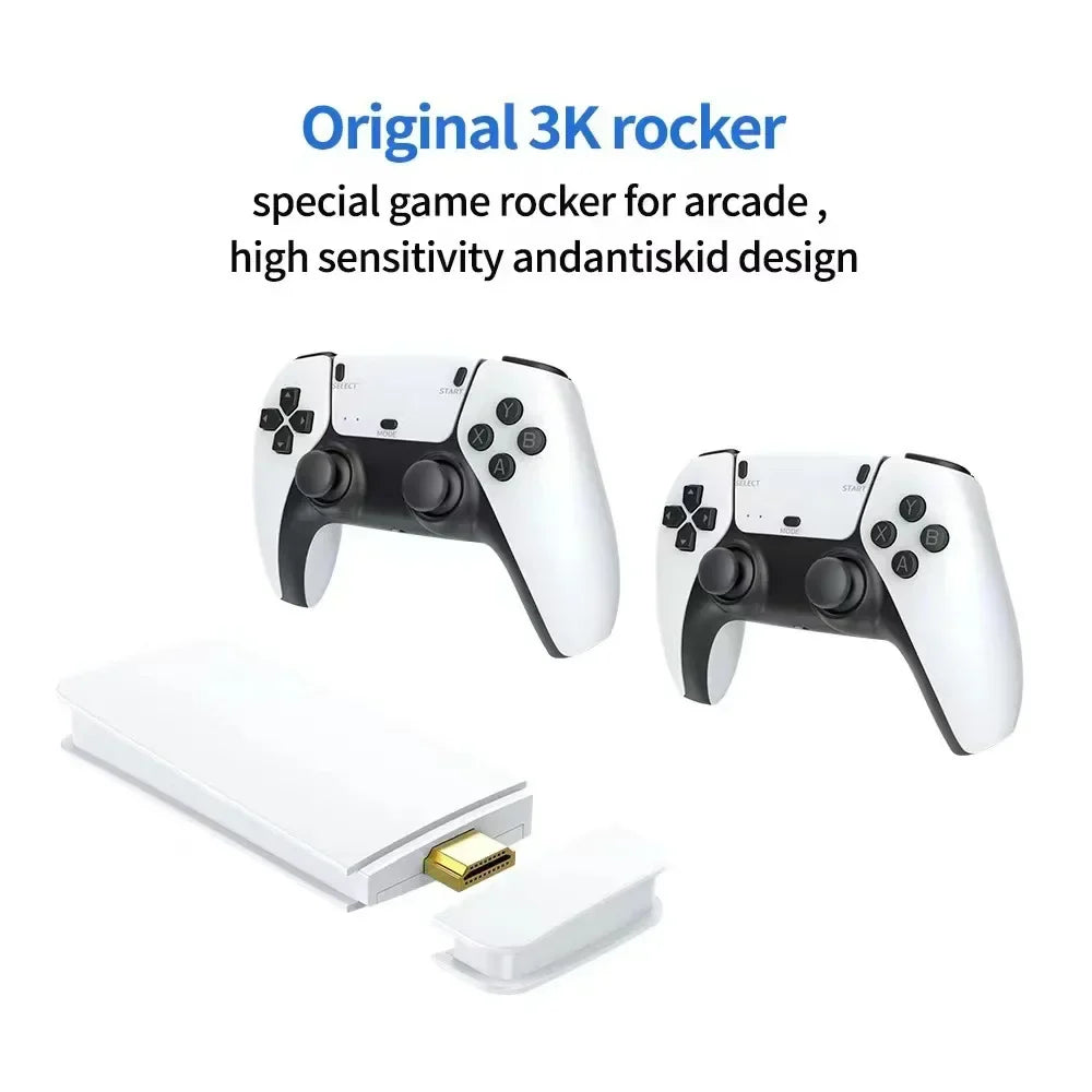 Wireless Retro HDMI Game Console with 20,000 Built-in Games and Dual Controllers