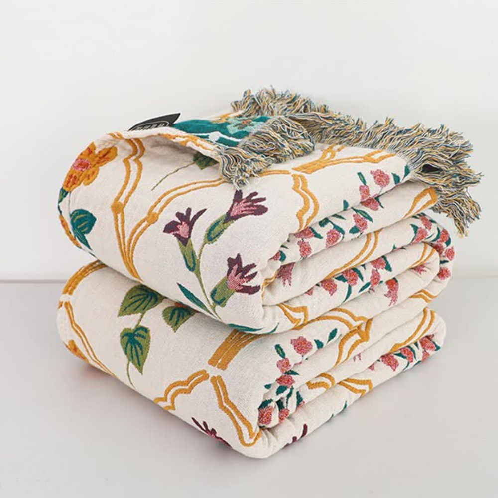 Reversible Floral Cotton Blanket