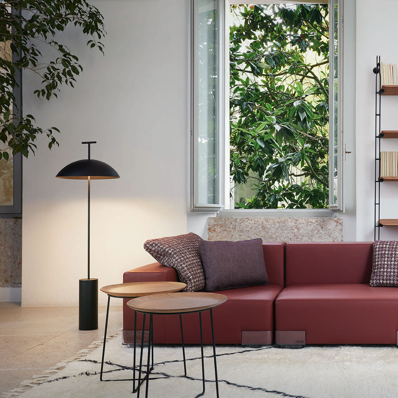 Modern Wood Floor Lamp with 15.7-Inch Shade