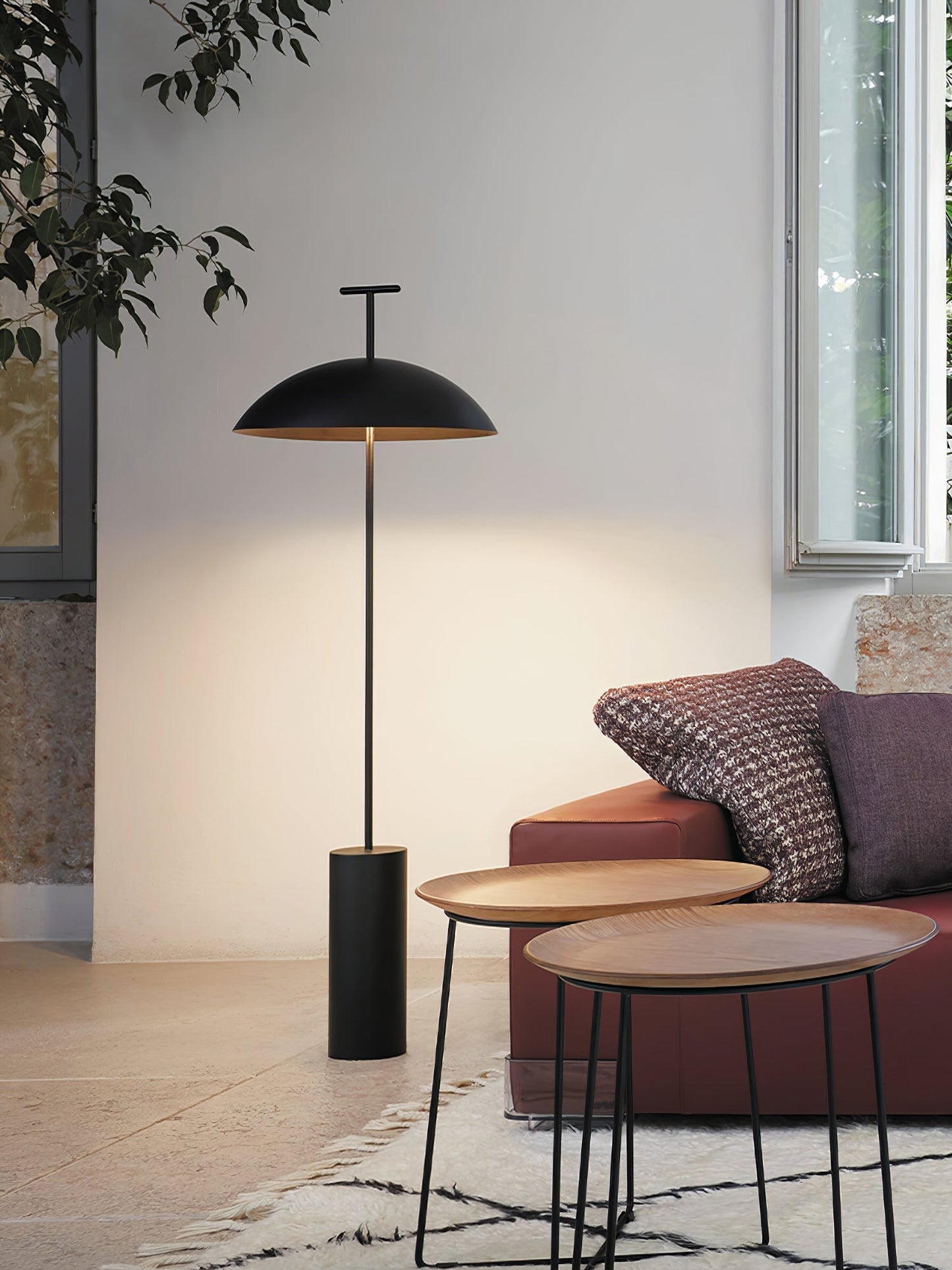Modern Wood Floor Lamp with 15.7-Inch Shade