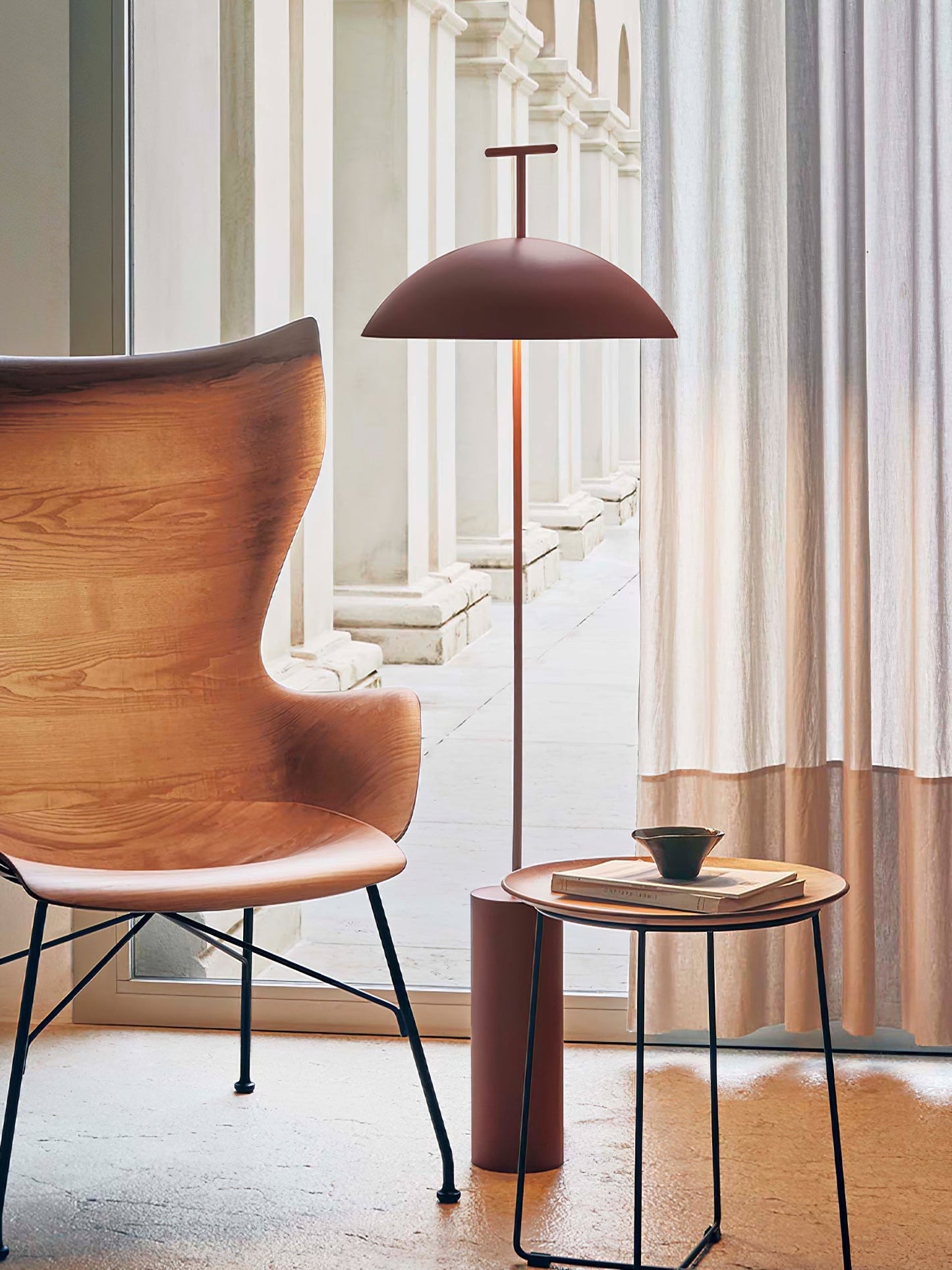 Modern Wood Floor Lamp with 15.7-Inch Shade