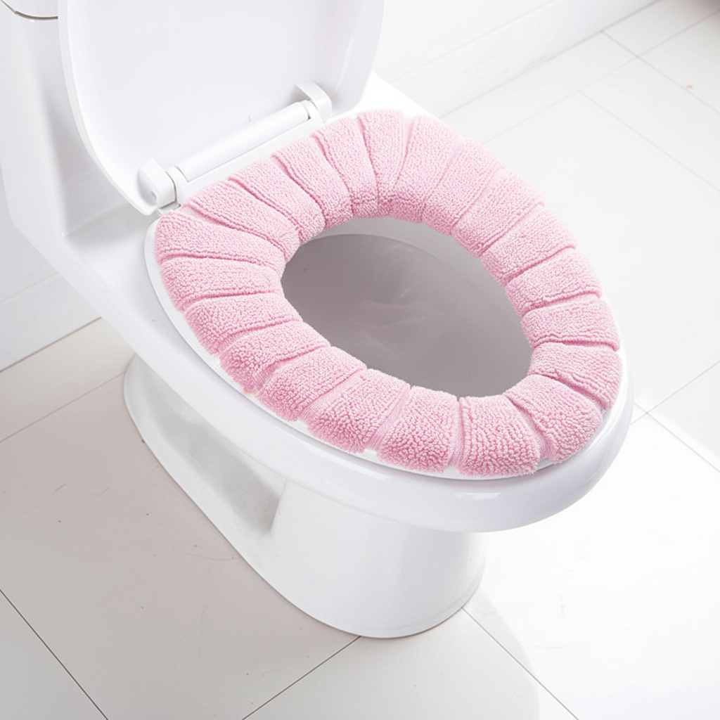 Padded Polyester Toilet Seat Cover for Instant Warmth