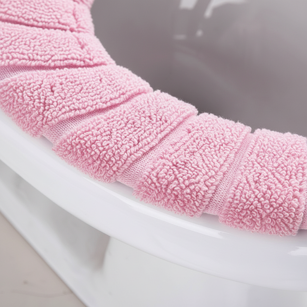 Padded Polyester Toilet Seat Cover for Instant Warmth