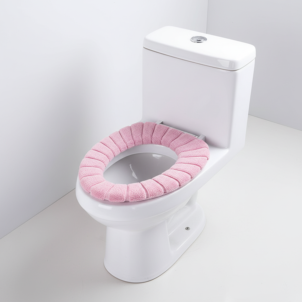 Padded Polyester Toilet Seat Cover for Instant Warmth