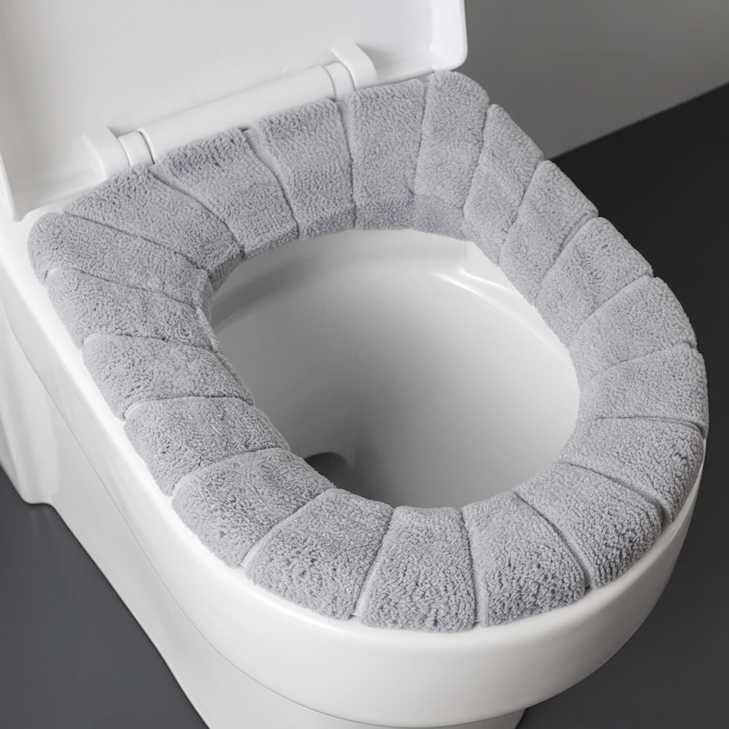 Padded Polyester Toilet Seat Cover for Instant Warmth