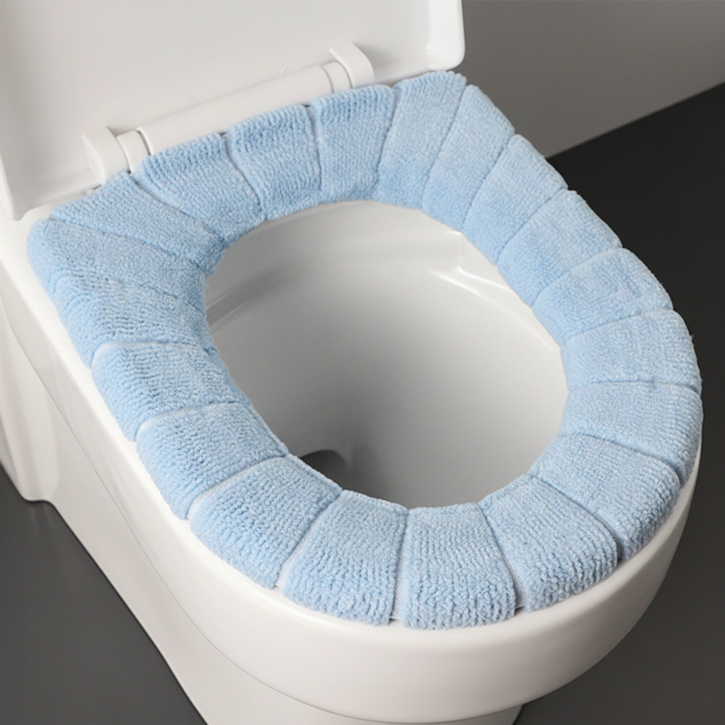 Padded Polyester Toilet Seat Cover for Instant Warmth