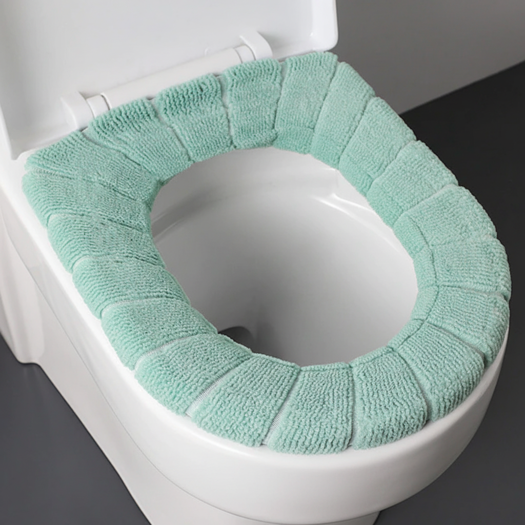 Padded Polyester Toilet Seat Cover for Instant Warmth