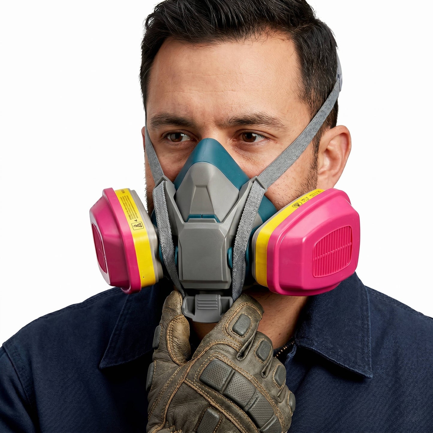 Multi-Purpose Reusable Respirator Mask with Quick Latch and NIOSH 60923 OV/AG/P100 Cartridge, Medium Size