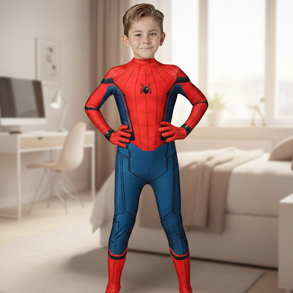 Realistic Superhero Costume for Kids and Adults with Detachable Mask