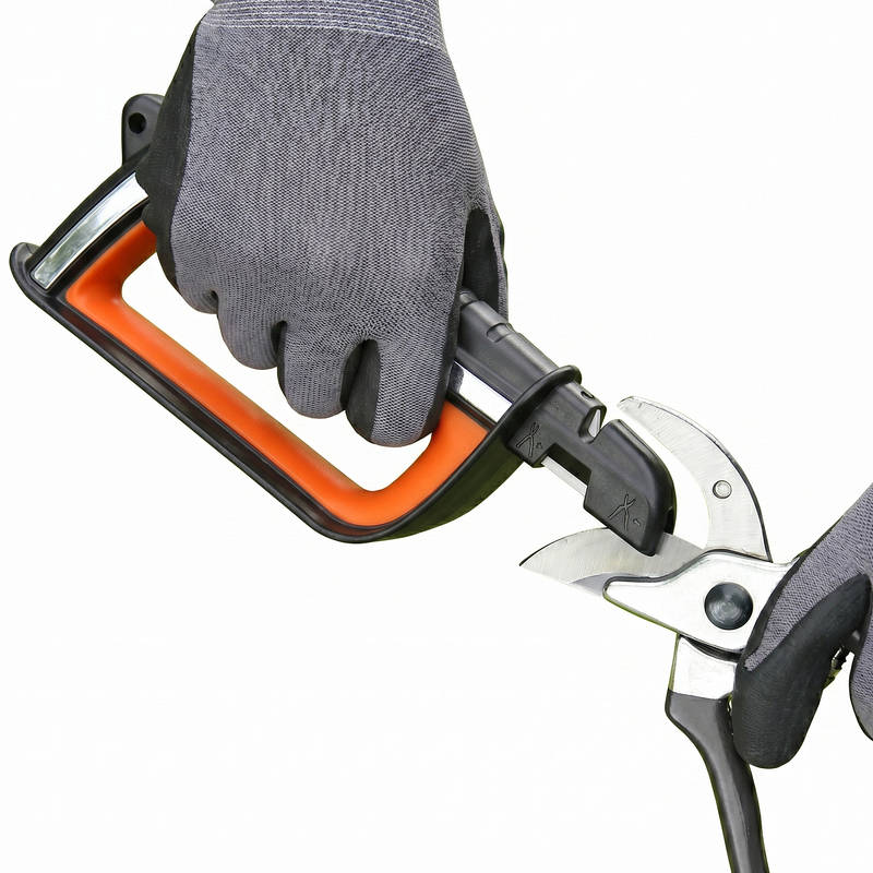 Multi Tool Sharpener for Garden Tools with Ergonomic Handle and Safety Guard