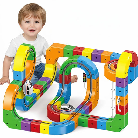 Magnetic Train Track Building Set with Rechargeable Electric Train