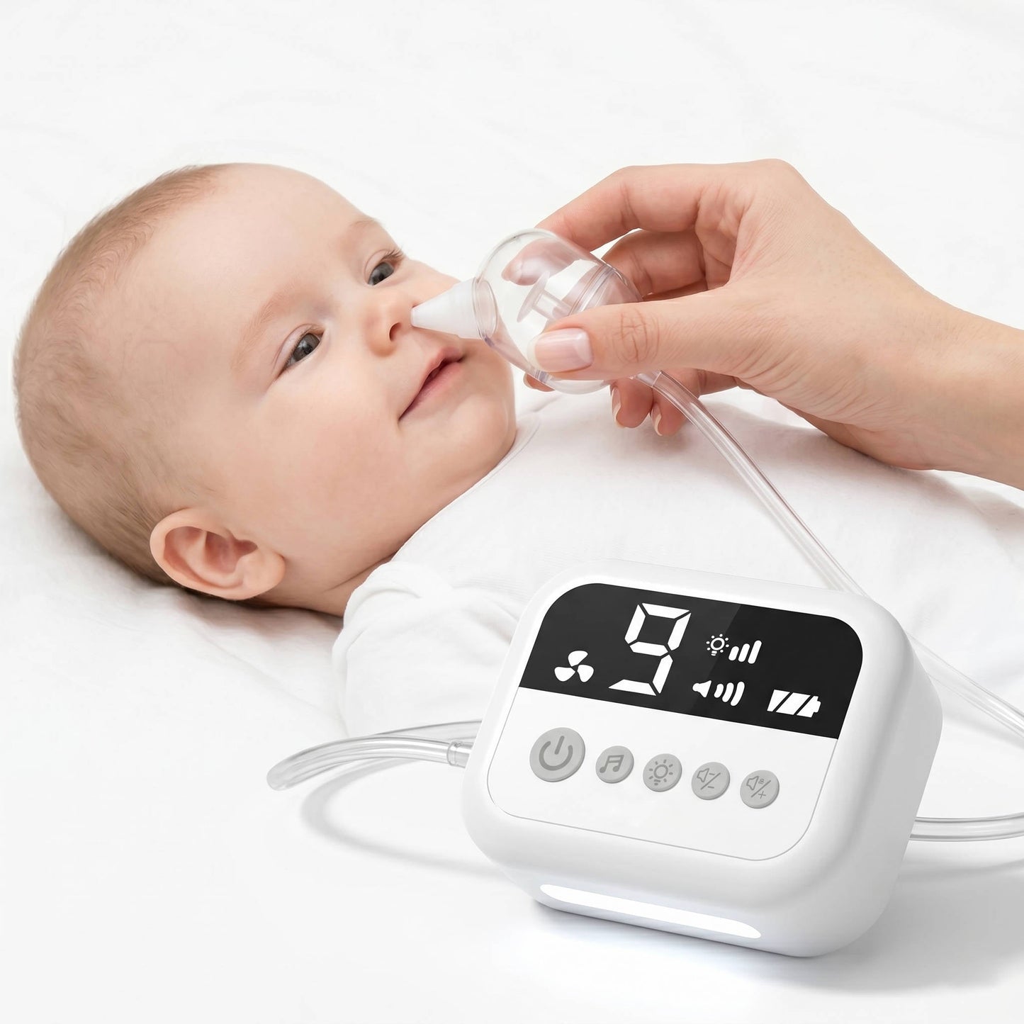 Electric Baby Nasal Aspirator with 9 Suction Levels and Night Light