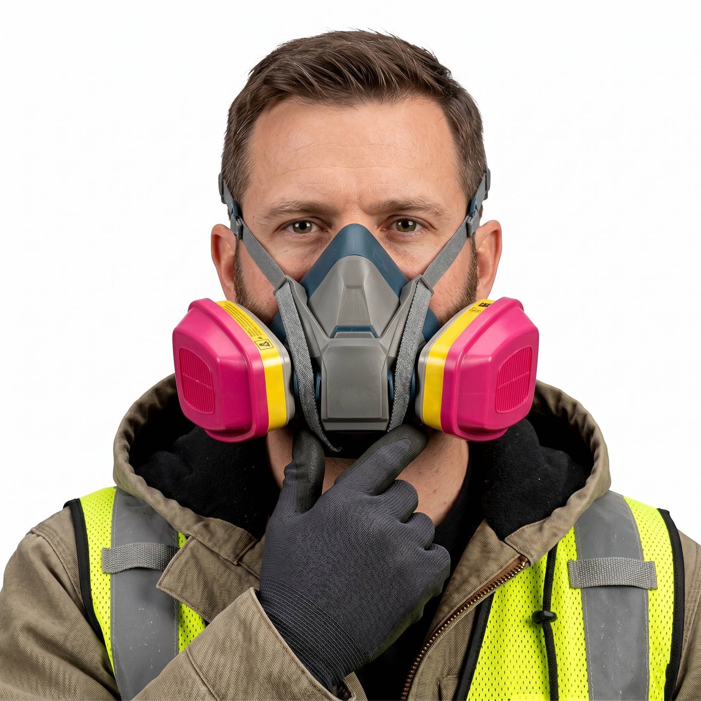 Multi-Purpose Reusable Respirator Mask with Quick Latch and NIOSH 60923 OV/AG/P100 Cartridge, Medium Size