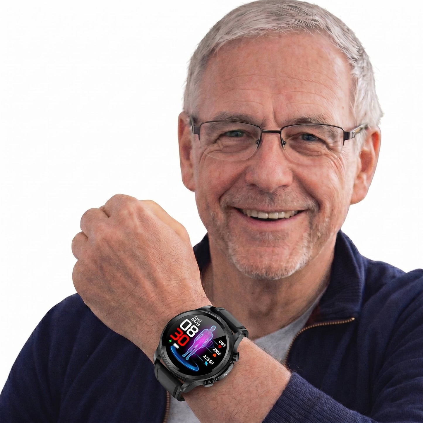 Glucose Monitoring Smartwatch with AMOLED Display and Activity Tracking