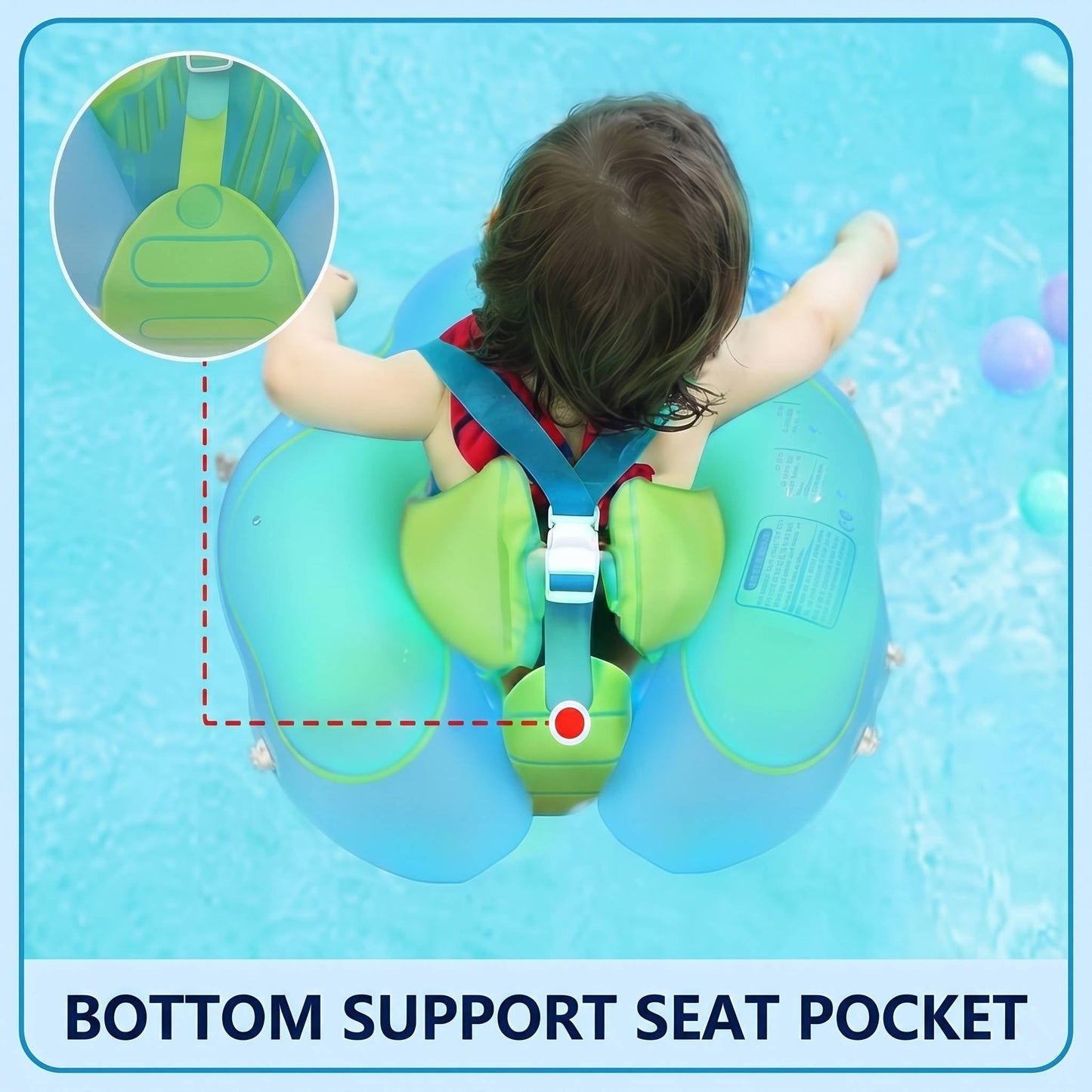 Baby Pool Float with Canopy UPF50 Plus for 3-36 Months
