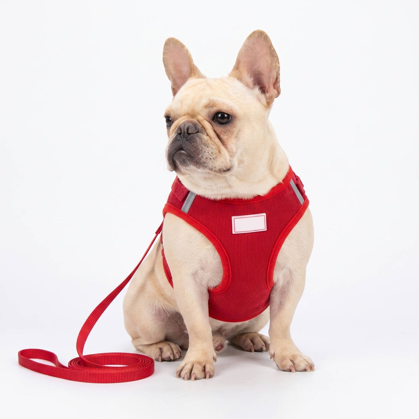 Reflective Corduroy Dog Harness and Leash Set for Small to Medium Pets