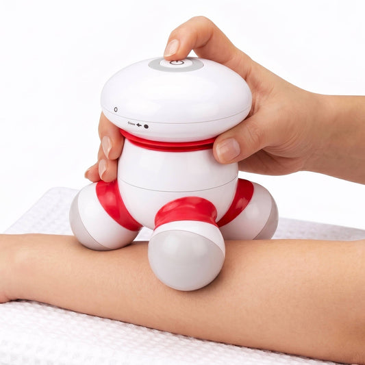 Portable Mini Handheld Vibrating Body Massager with LED Light for Pain Relief