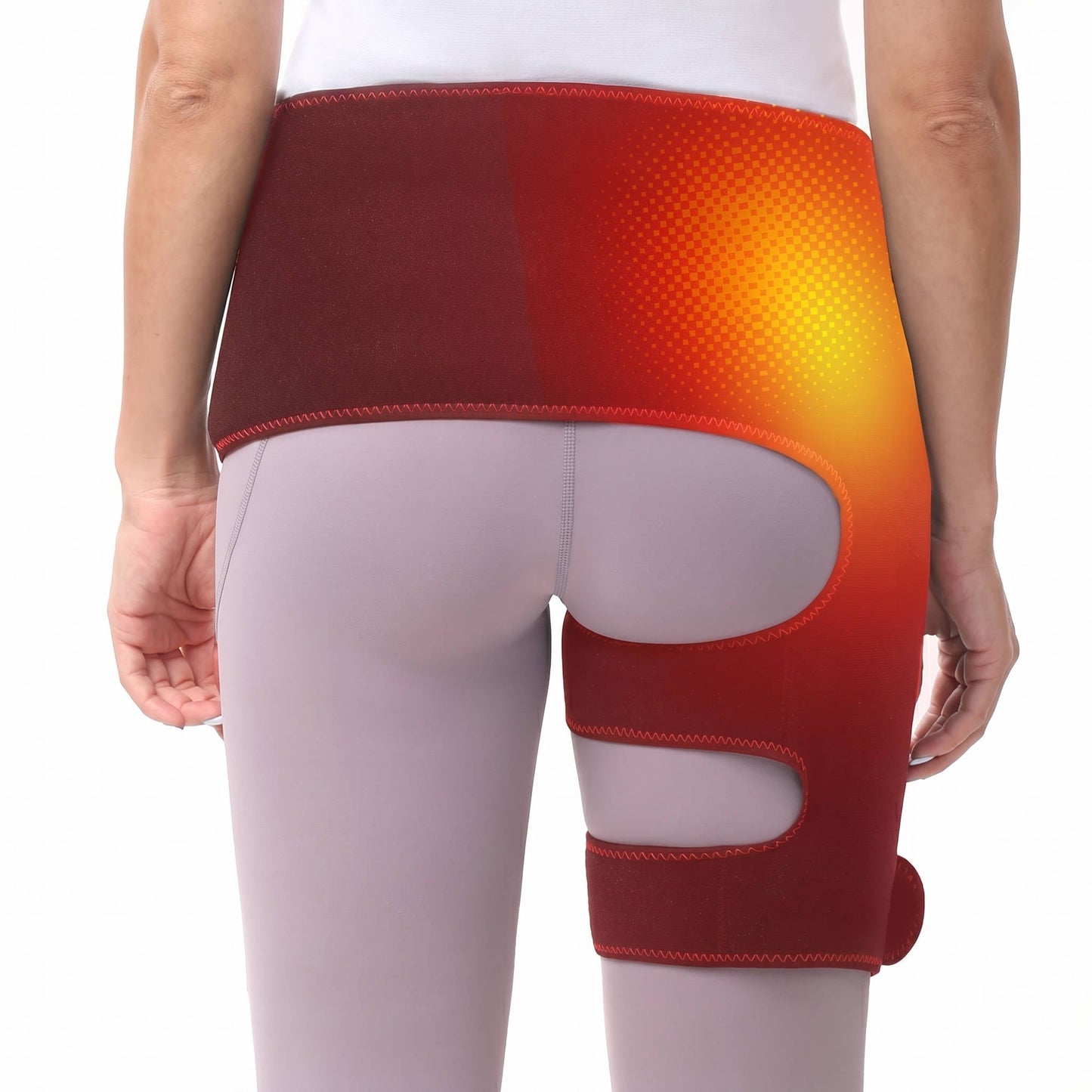 Electric Heating Wrap for Hip and Lower Back with Graphene, Adjustable Heat & Vibration Modes, Auto Shutoff
