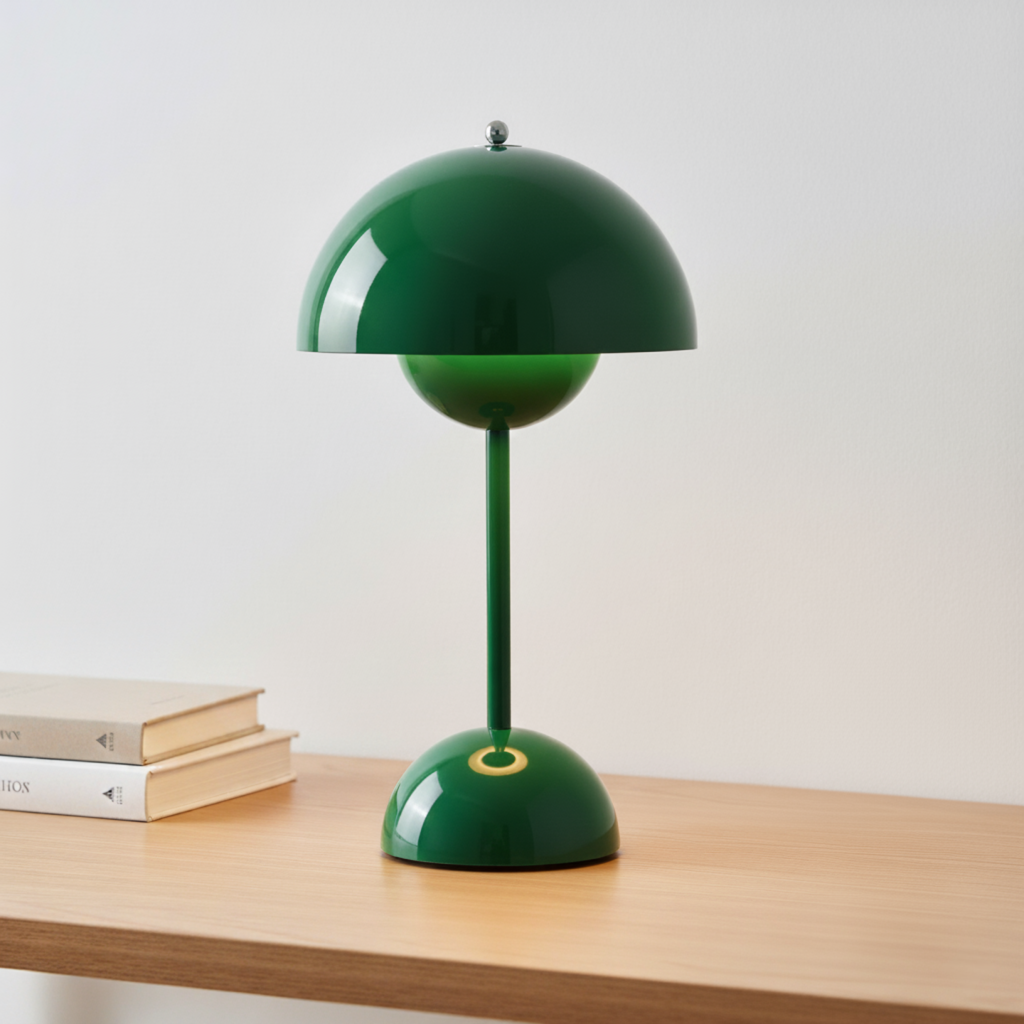 Dimmable Scandinavian Table Lamp with Gold Base
