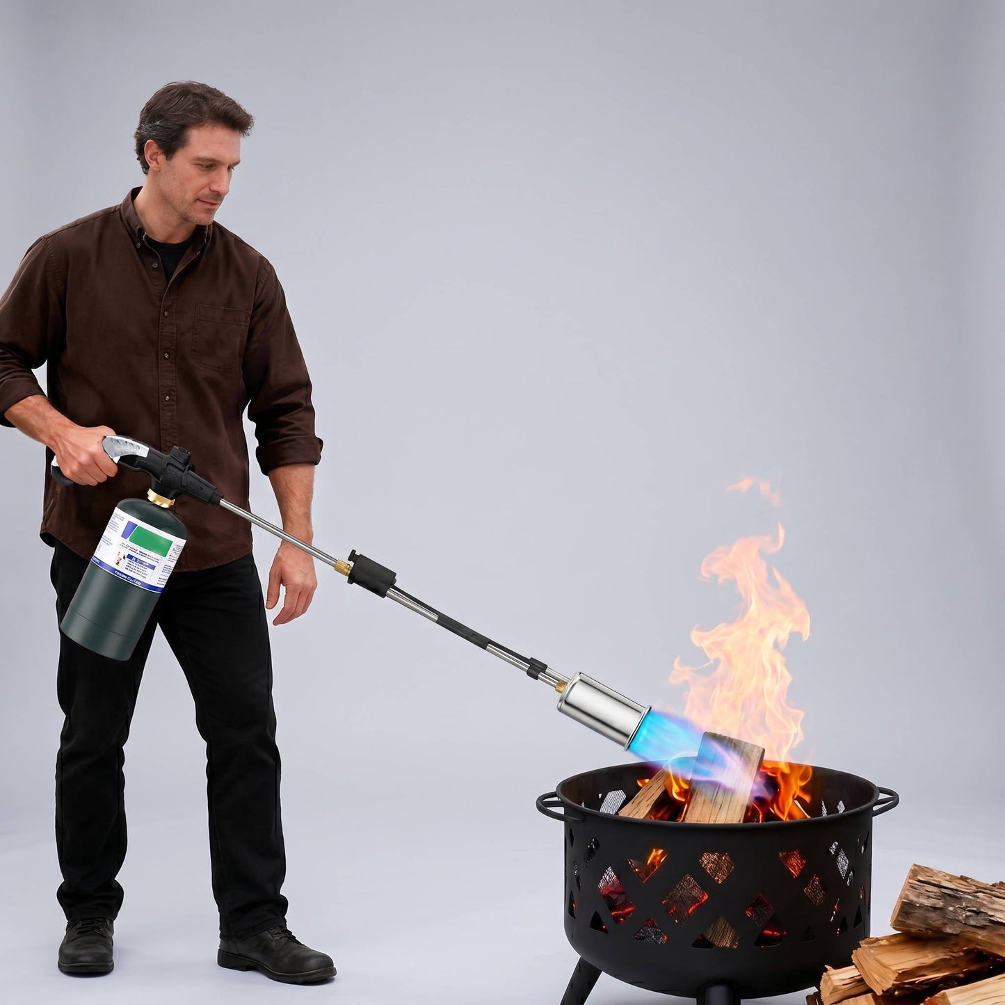 30 Inch Heavy Duty Weed Torch Burner with Detachable Arm and Adjustable Flame