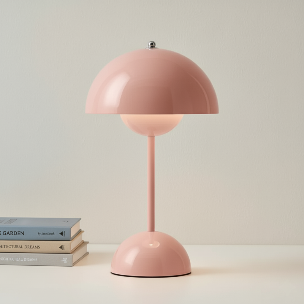 Dimmable Scandinavian Table Lamp with Gold Base