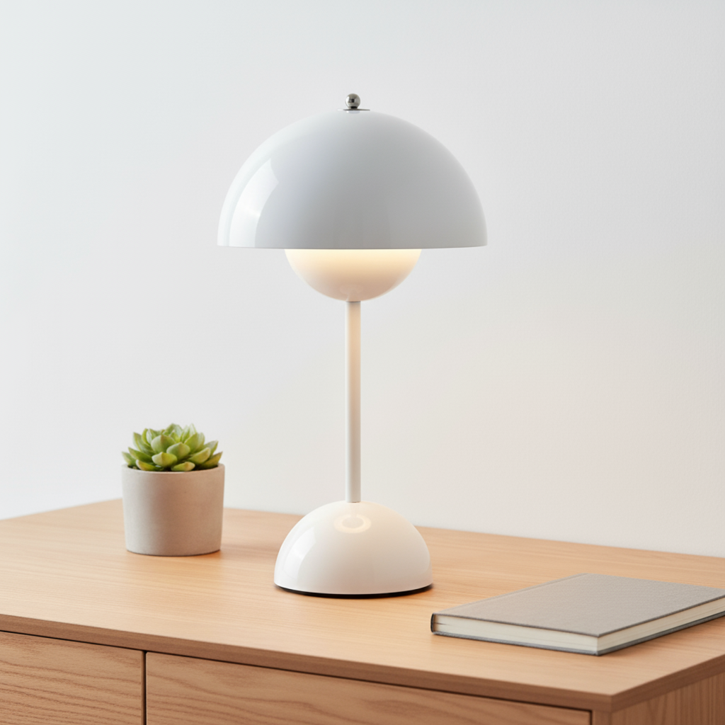 Dimmable Scandinavian Table Lamp with Gold Base