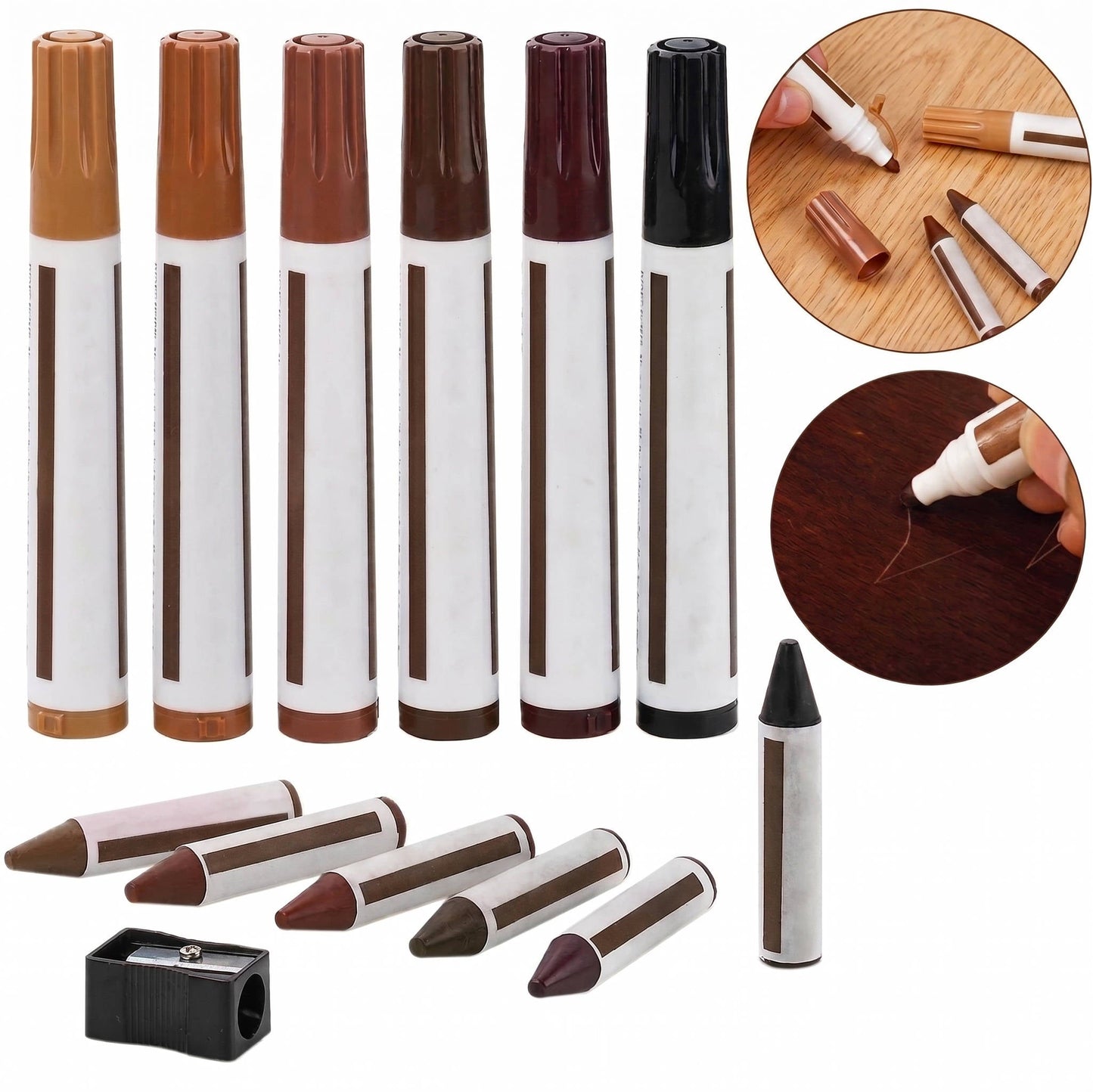 13 Piece Wood Furniture Repair Kit with Touch Up Markers and Wax Sticks
