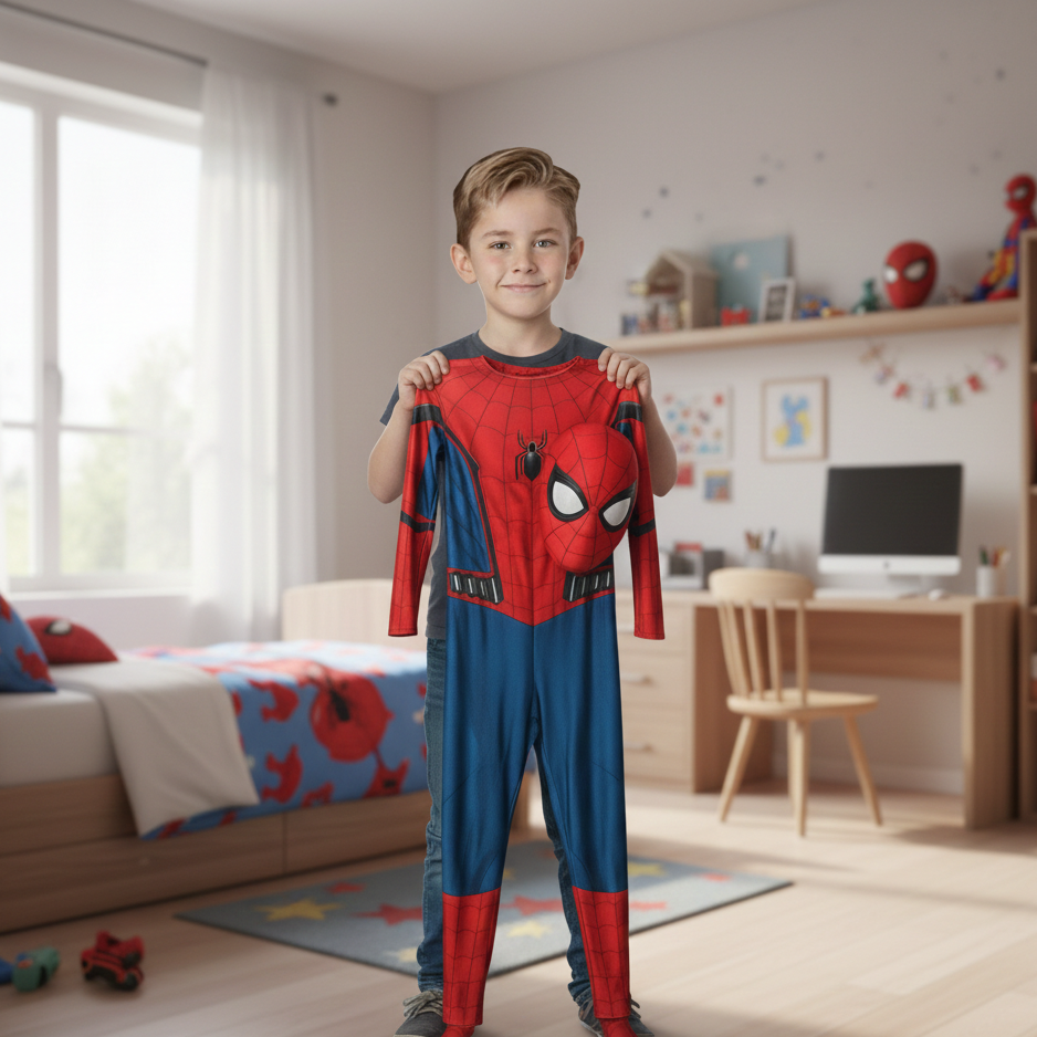 Realistic Superhero Costume for Kids and Adults with Detachable Mask