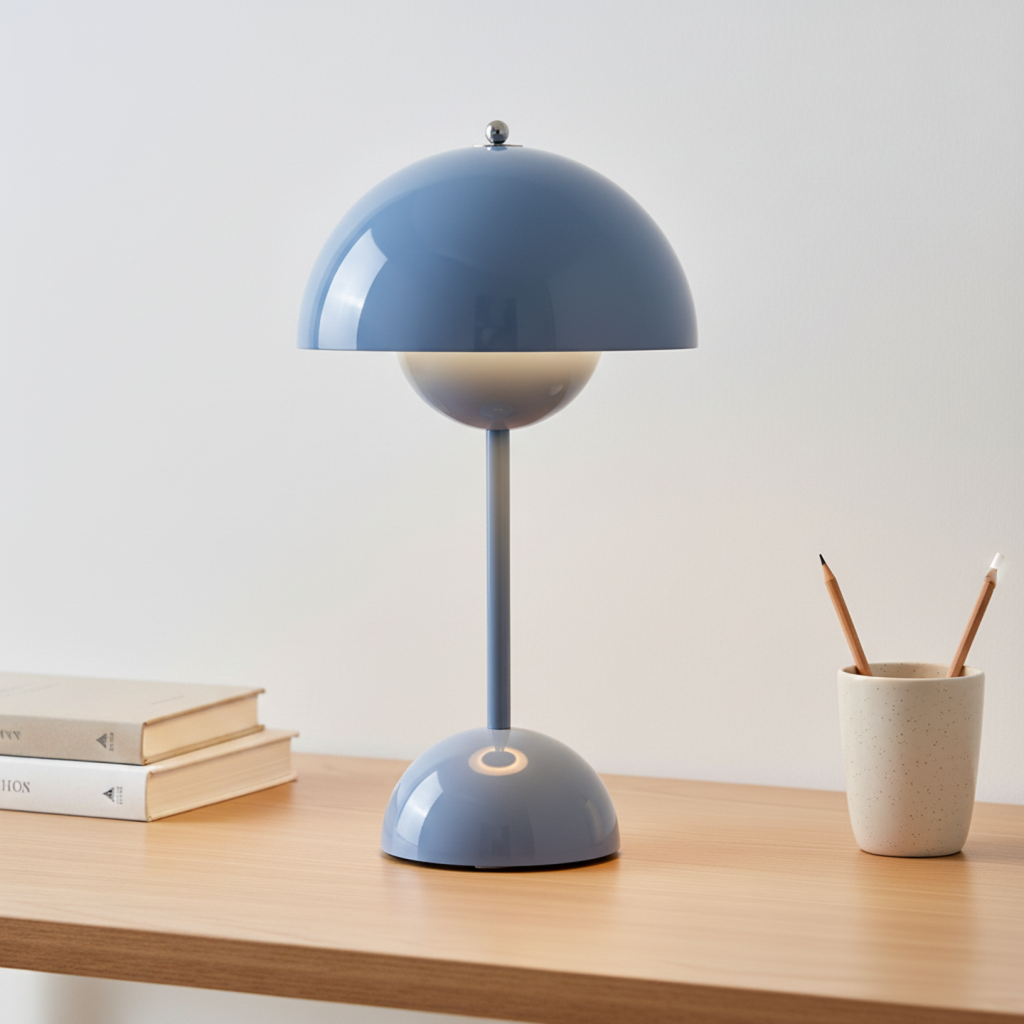Dimmable Scandinavian Table Lamp with Gold Base