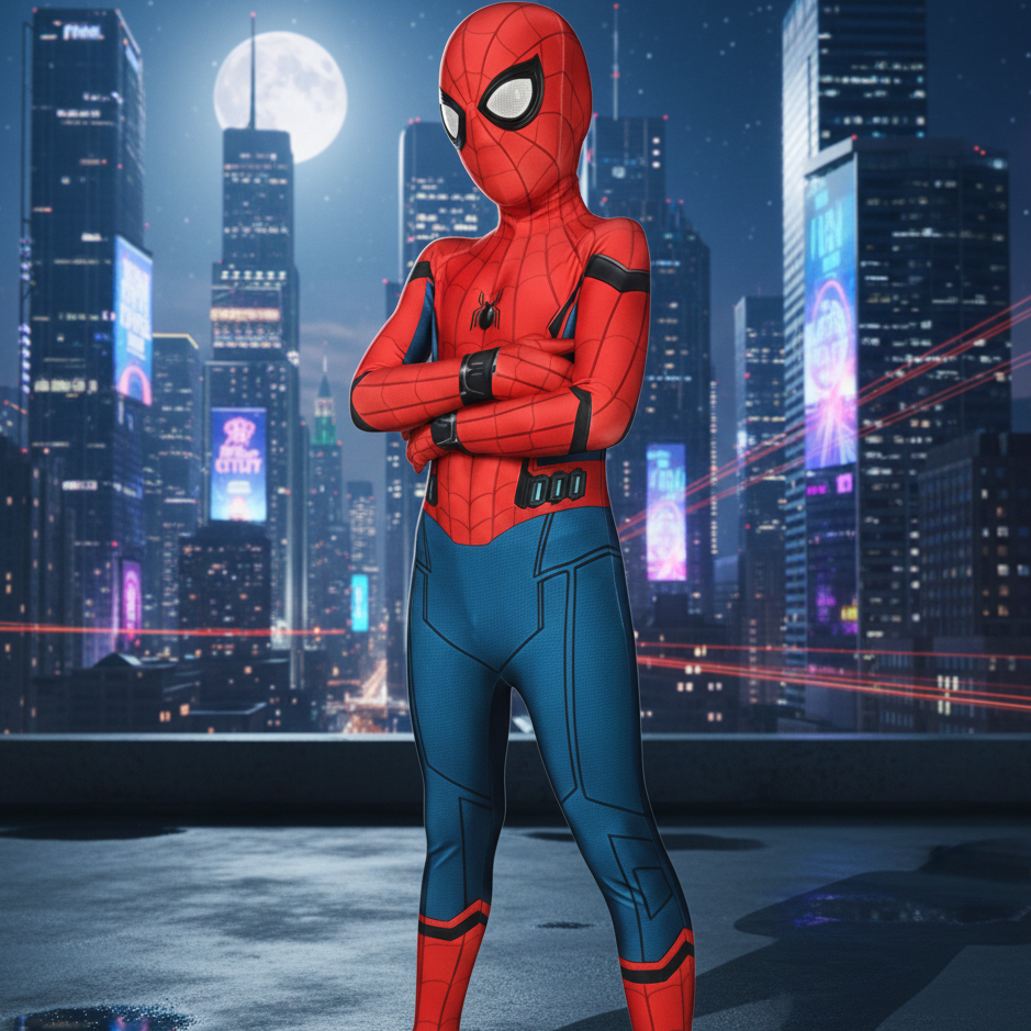 Realistic Superhero Costume for Kids and Adults with Detachable Mask