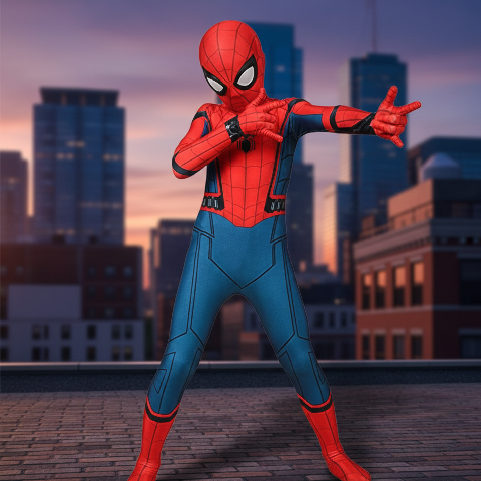 Realistic Superhero Costume for Kids and Adults with Detachable Mask